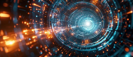 Obraz premium Futuristic Hologram of a Black Hole in Stunning 