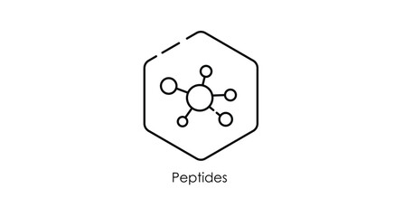 Peptide Chains Structure Vector Illustration Icon