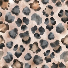 Watercolor Leopard Seamless Pattern