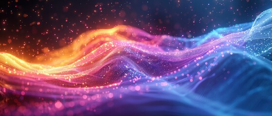 Obraz premium Futuristic Hologram with Colorful Trails - Abstract Art 
