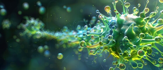 Stunning  Algae Cell Hologram in Crystal Clear  for Scientific Education and Research