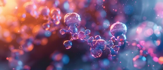 Vibrant  Hologram of Lipid Molecule in Stunning 