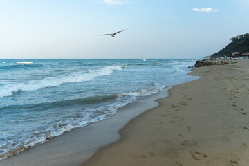Evening  time at the seashore with relaxing landscape
