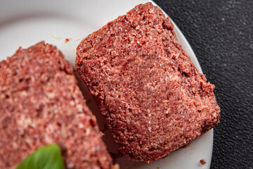 spam ham luncheon canned meat fresh meal food snack on the table copy space foodbackground rustic top view