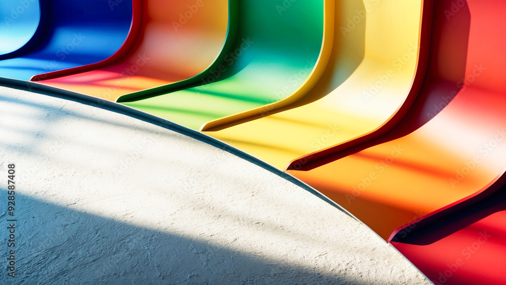 Poster abstract design with gradient colored shapes