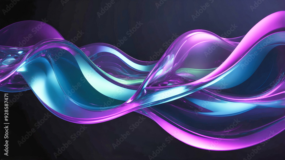 Poster abstract structure of smooth translucent curved shapes