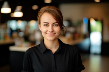 Fototapeta premium coffee shop clerk portrait concept