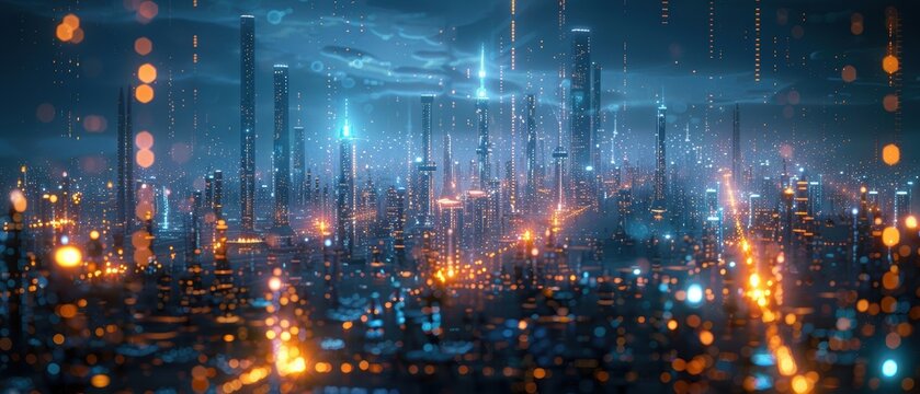 Futuristic Holographic Projection of a Space Colony with Advanced Technology for Space Exploration and Innovation Concepts