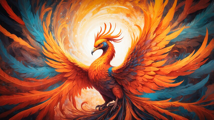 Obraz premium A stylized majestic Phoenix bird