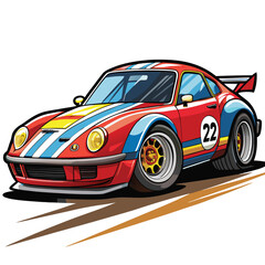 Fototapeta premium Racing car vector art illustration