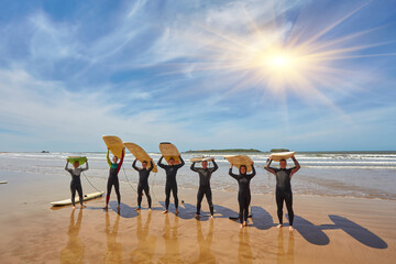 The camaraderie of surf culture against the backdrop of Essaouira's scenic coastal charm