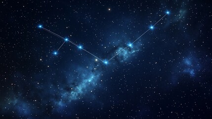 Starry night sky showcasing the prominent constellation of Orion with bright stars shining vividly