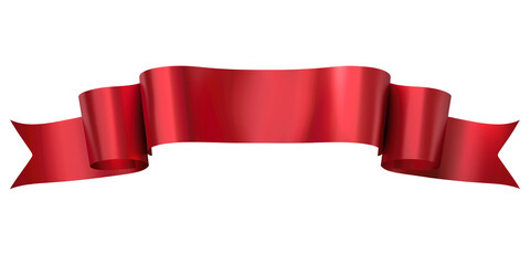 Obraz premium red ribbon isolated on white background