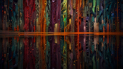 Obraz premium abstract background featuring delicate, intertwining threads forming intricate patterns