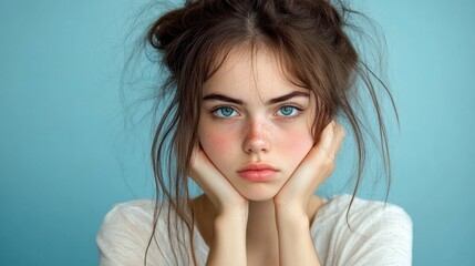 a pretty girl not satisfied with her face