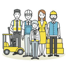 Warehouse workers vector characters