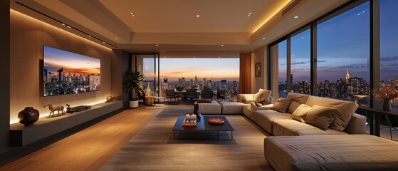 Futuristic Smart Home with Displays: Advanced Technology Integration for Ultimate Convenience