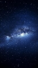 Vast expanse of a starry night sky revealing a distant galaxy with twinkling stars and dark cosmic backdrop