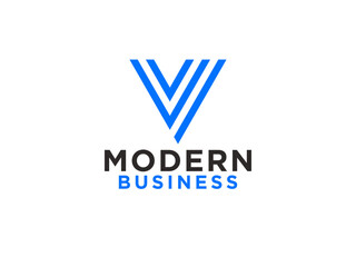 Initial Letter V Logo Ribbon Paper Flat Vector Logo Design. Usable for Business and Branding Logos.