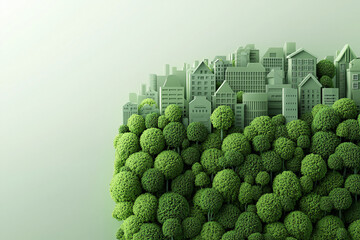 Transforming Urban Landscapes: Pollution to Restoration in 3D Illustration Space for Text