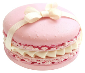 PNG  Pink macaron with ribbon