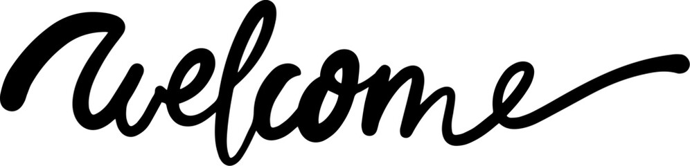Handwritten welcome english letter design