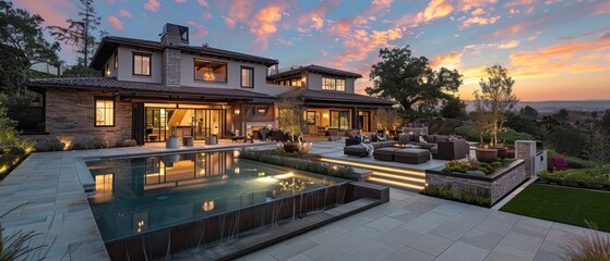 Obraz premium Futuristic Living: Modern Home with Smart Systems, Advanced Technology Integration, and Displays for Ultimate Convenience