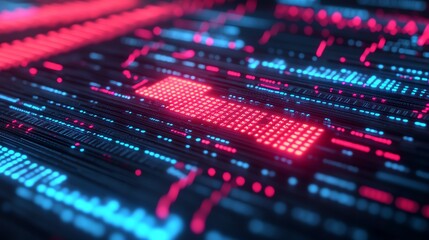 Obraz premium Business collapse, holographic price reduction, futuristic economic crisis, neon interface