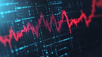 Holographic price plummet, virtual business crisis, futuristic economic impact, dark design