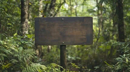 Fototapeta premium A pristine signboard at a nature reserve, waiting to provide information to visitors.