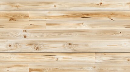 Naklejka premium A seamless pattern of light pine wood flooring, with a natural finish and visible knots.