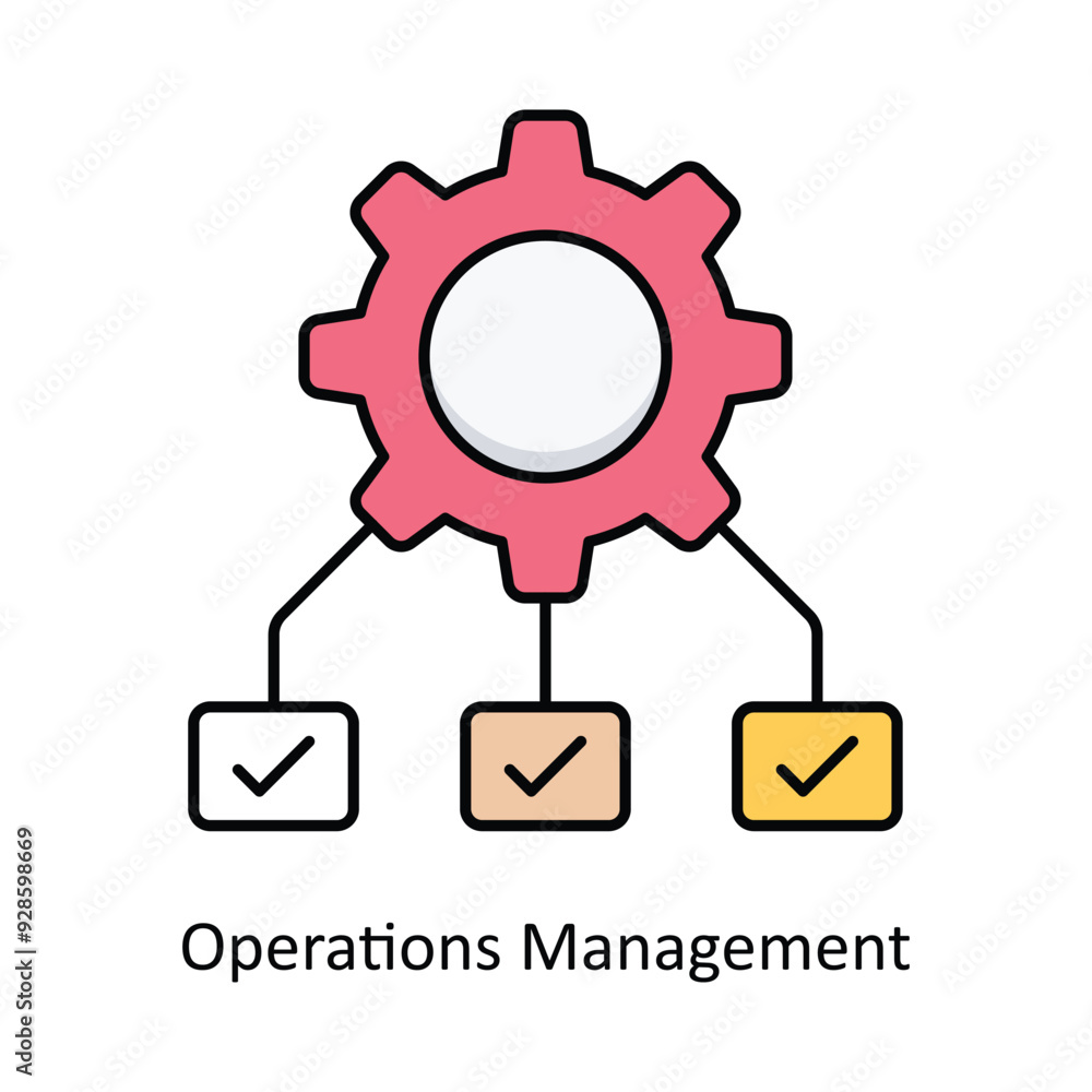 Poster operations management vector filled outline icon design illustration. graphic design symbol on white