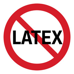 ISO prohibition safety signs_latex allergy symbol and pictogram only size 1 x 1 round shape	
