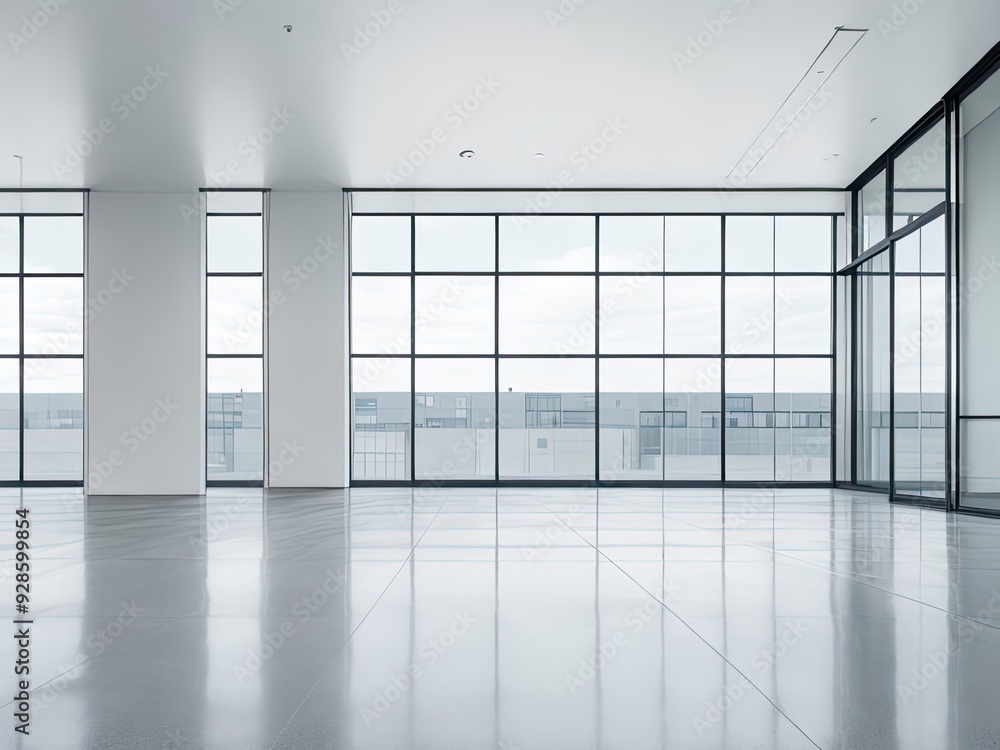 Aufkleber free image showing a modern building's empty front floor