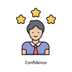 Confidence vector filled outline Icon Design illustration. Graphic Design Symbol on White background EPS 10 File
