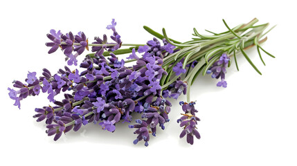 Fresh lavender sprig isolated on white background