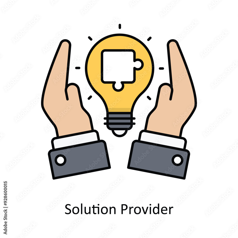 Poster solution provider vector filled outline icon design illustration. graphic design symbol on white bac