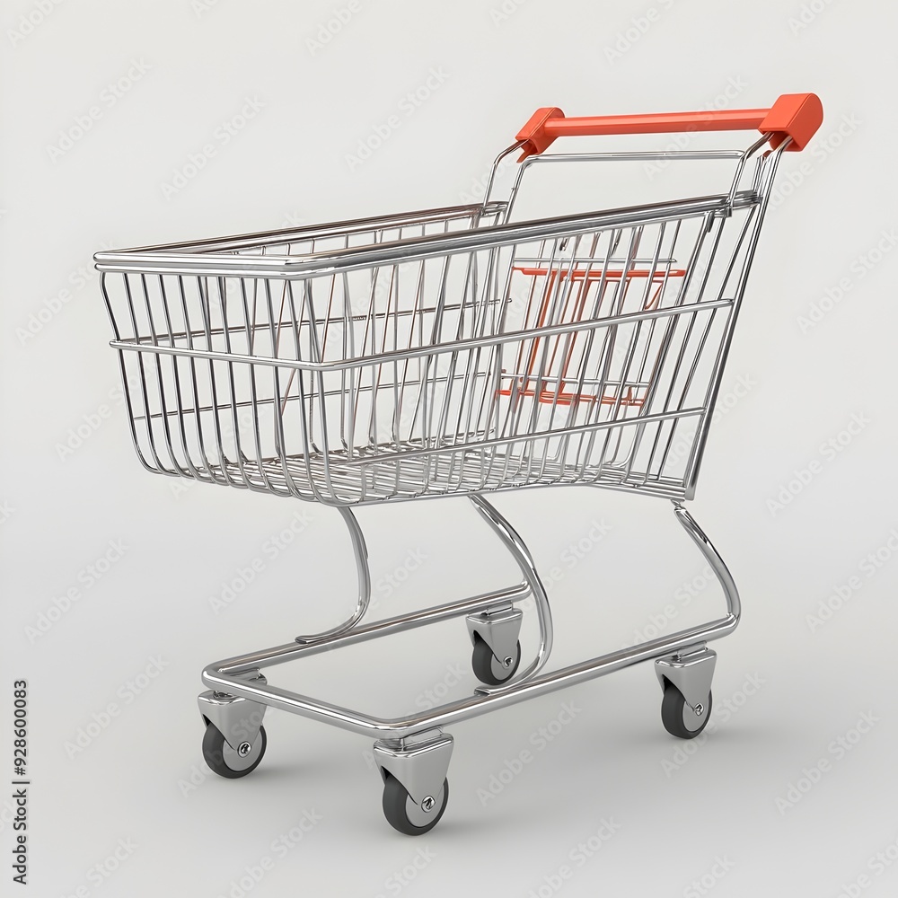 Poster sleek and modern 3d rendered image of a simple shopping cart design perfect for representing e comme
