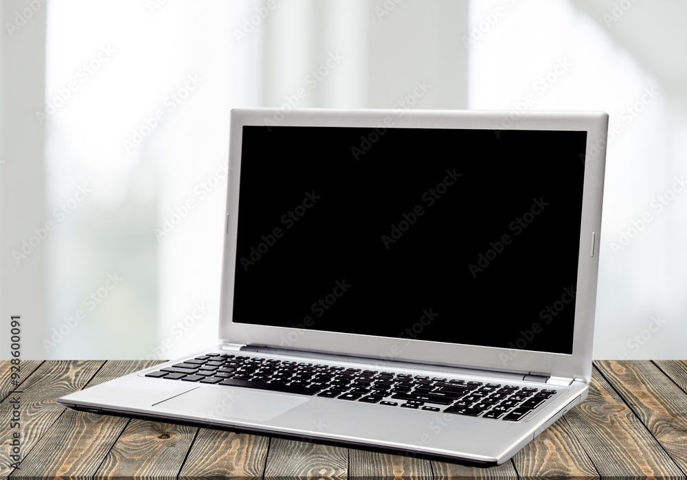 Sticker Open laptop computer with blank screen