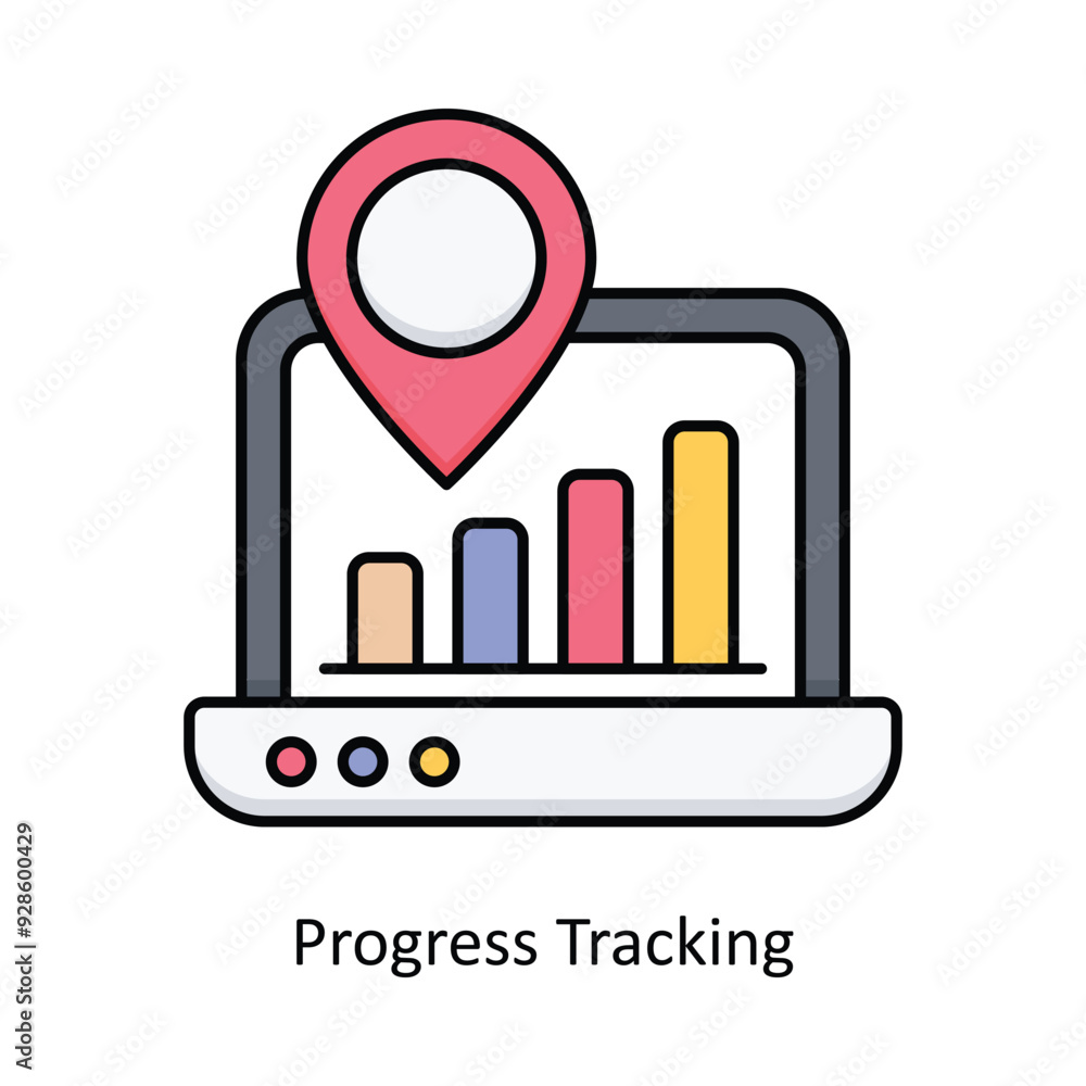Poster progress tracking vector filled outline icon design illustration. graphic design symbol on white bac