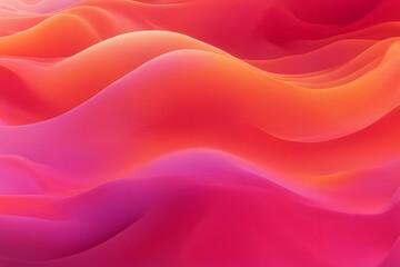 Bright colorful waves in a gradient of red orange and yellow with a warm cheerful vibe, AI Generated