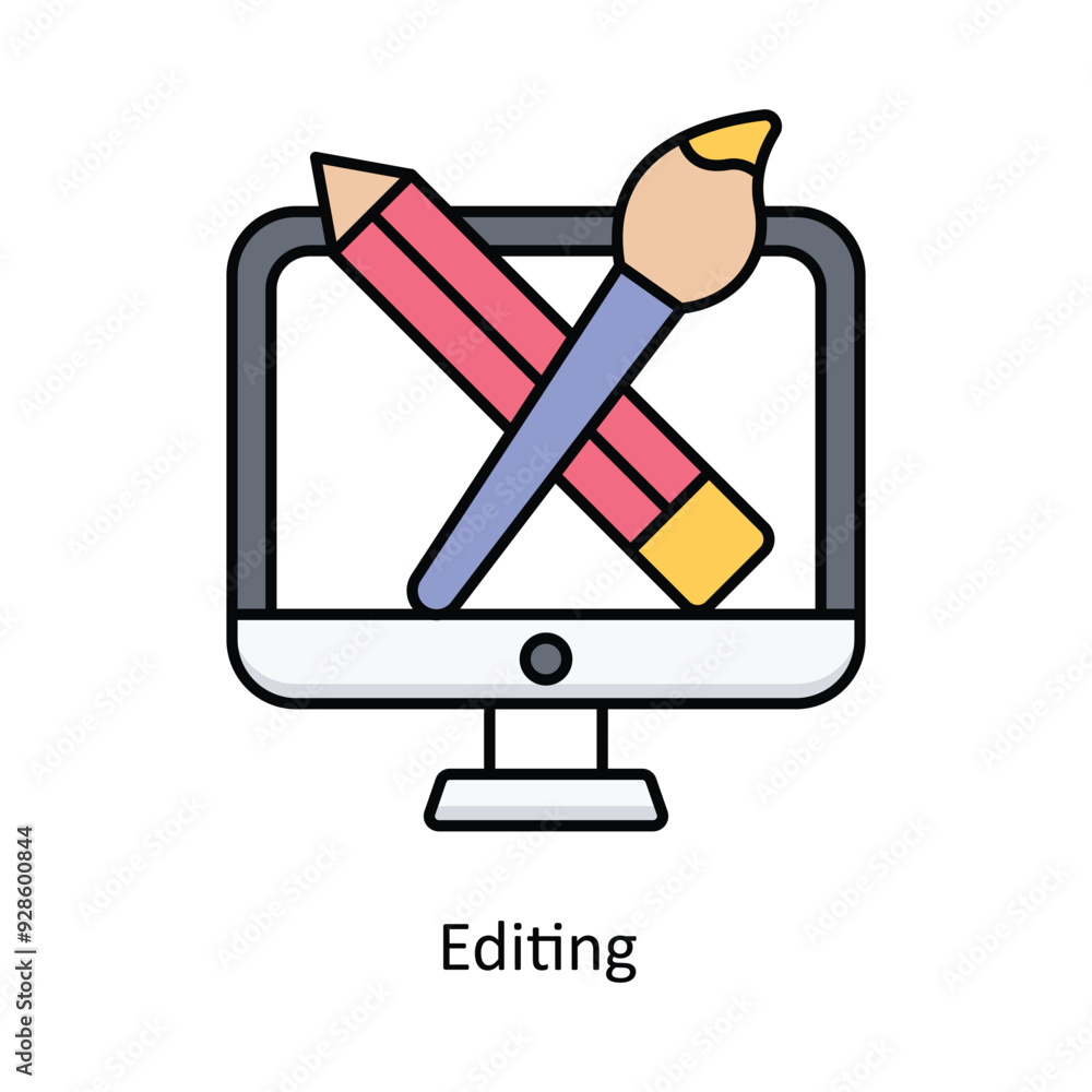 Poster editing vector filled outline icon design illustration. graphic design symbol on white background ep