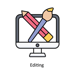 Editing  vector filled outline Icon Design illustration. Graphic Design Symbol on White background EPS 10 File
