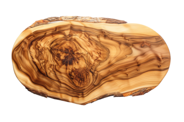 isolated olive wooden board, top view	
