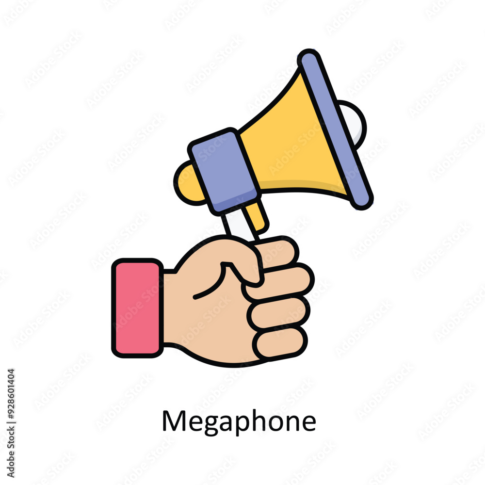 Poster megaphone vector filled outline icon design illustration. graphic design symbol on white background 