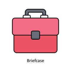Briefcase vector filled outline Icon Design illustration. Graphic Design Symbol on White background EPS 10 File