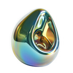 A shiny, colorful object with a reflective surface