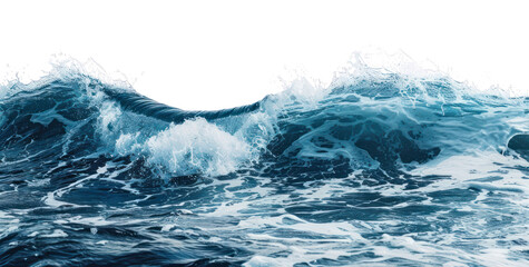 PNG  Vibrant ocean wave crashing powerfully