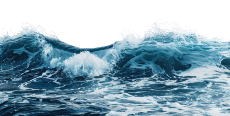 PNG  Vibrant ocean wave crashing powerfully