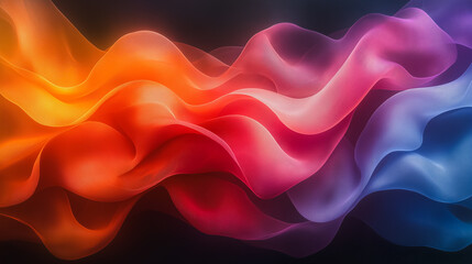Fototapeta premium A colorful, abstract design of a wave with red, orange, yellow, blue, and purple colors